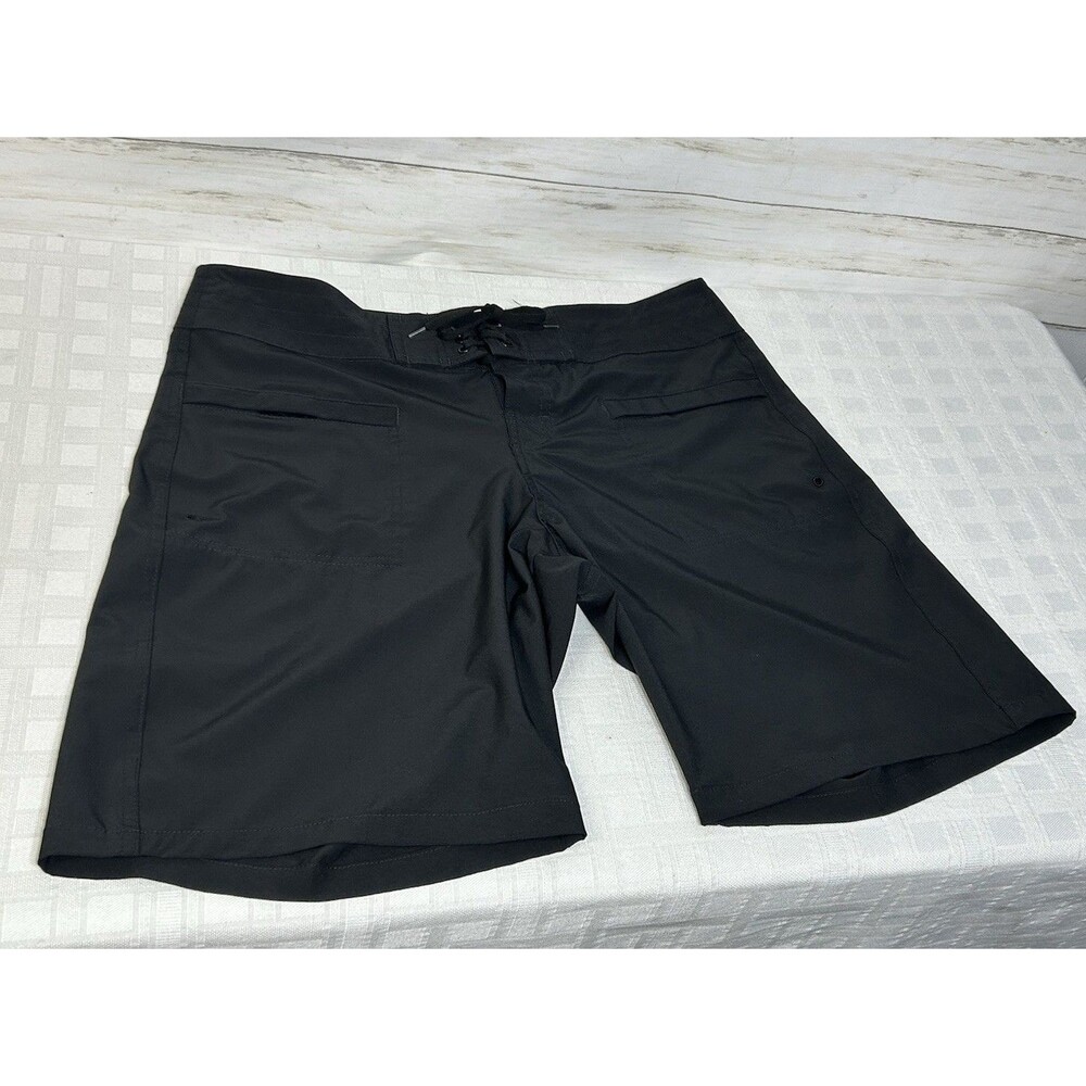 Leilani Long Womens Size 12 Black Swim Board Cover Up Shorts Trunks Stretch